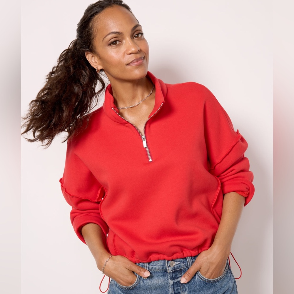 LNA Joey Fleece Half Zip. Red. XL. Good condition.